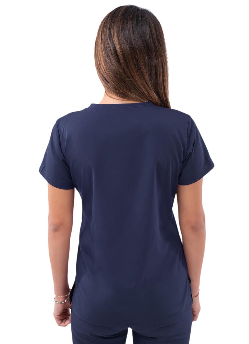 Adar Uniforms, Pro Scrubs for Women - Sweetheart V-Neck Scrub Top - P4210 - Navy - S - Image 2